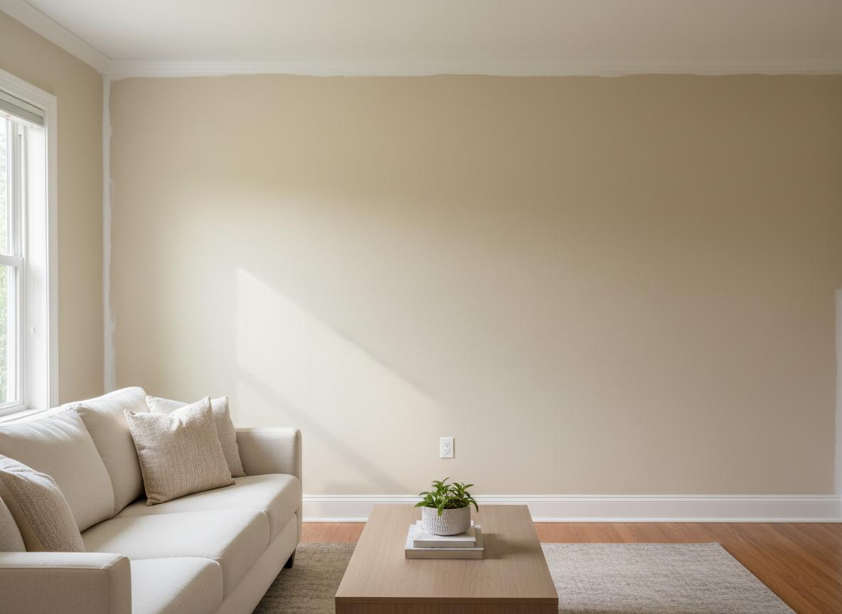After: Smooth, professionally repaired and painted wall