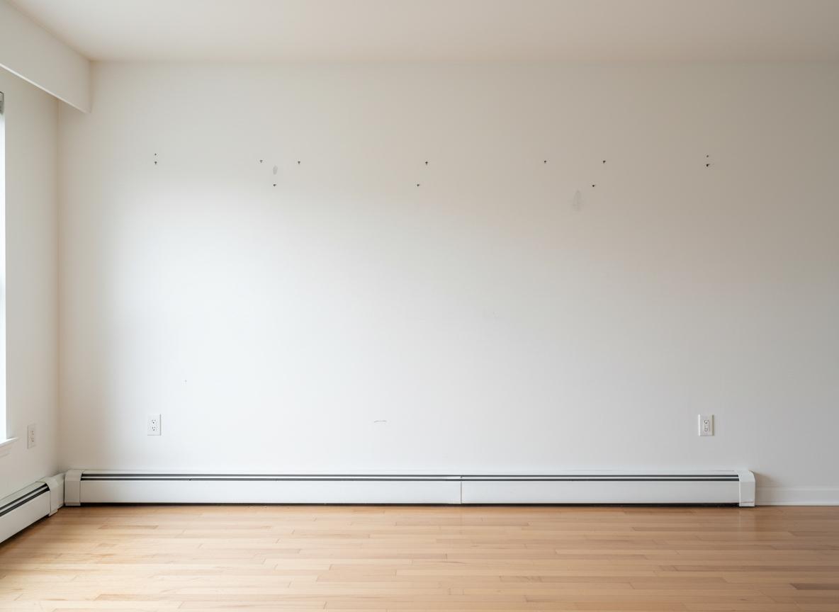 Before: Empty wall with nail holes and no storage